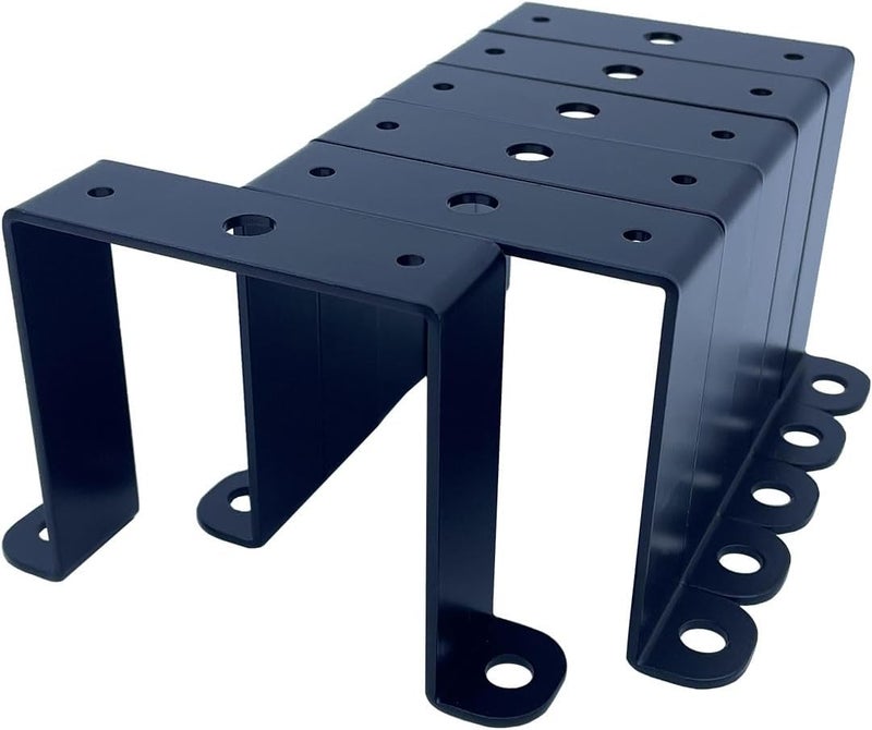 Jouray 6 PCS 3x3" Square Pipe Tube Strap Clamps,3 inch metal u shaped bracket, steel u clamp bracket for mounting,Powder Coated Black - Image 3
